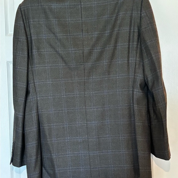 Ermenegildo Zegna Green Blue Windowpane Check Wool Sport Coat Eu 54 US 44 - Picture 10 of 12